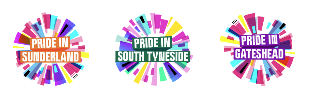 Pride in Sunderland, Pride in South Tyneside, Pride in Gateshead Graphic