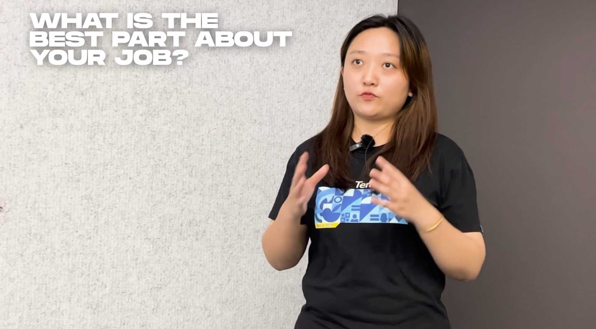 Lexi Ma, Tencent Interview Screenshot Talking About Best Part of the Job