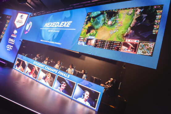 The stage at the British Esports Student Champs LAN Finals.