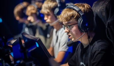 Student competing in the British Esports Student Champs 2023 LAN Finals