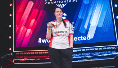 Esports Wales celebrating a gold medal at the Commonwealth Esports Championships 2022