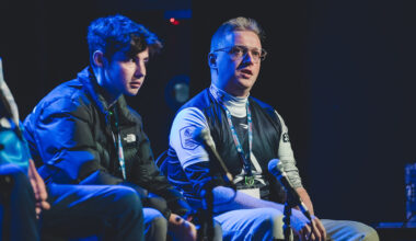 Students and teachers on stage at the Esports in Education Summit 2022