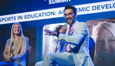Gin Rai from Confetti X on stage at the Esports in Education Summit 2022