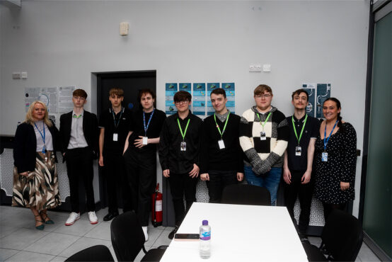 Students from Sunderland College presenting their work at the National Esports Performance Campus