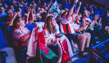 Esports Wales Fans Celebrating at the Commonwealth Esports Championships