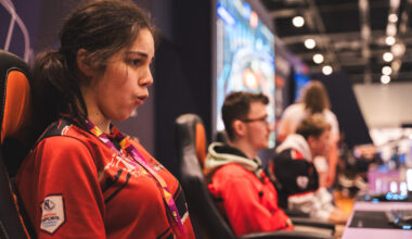 Students competing on stage at Bett 2024