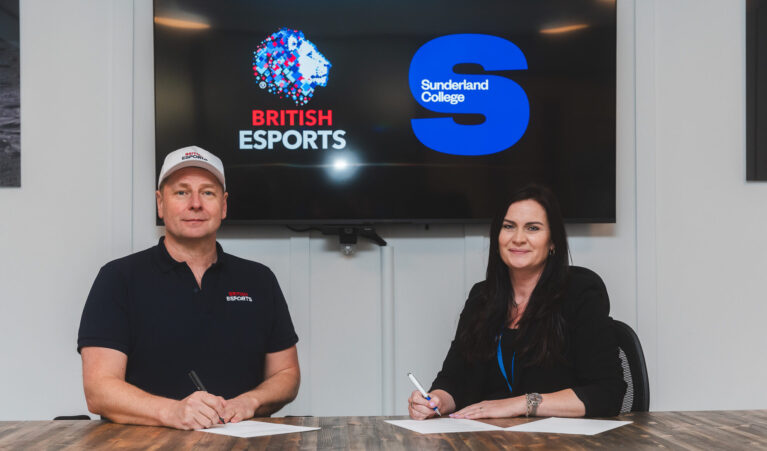 British Esports and Sunderland College Sign to Extend Partnerhip at the National Esports Performance Campus (NEPC).
